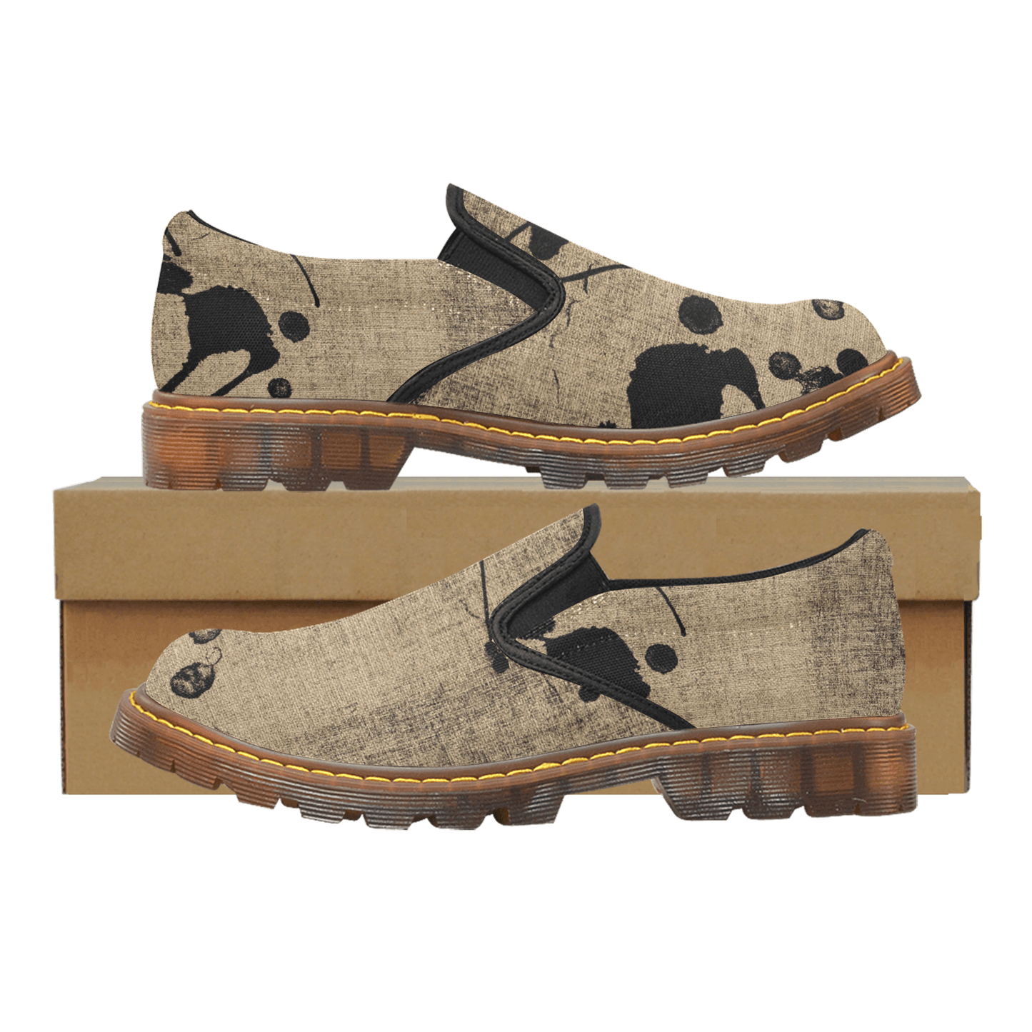 Men's Slip-On Loafer-Ink Graphics - Premium  from Elementologie - Just $64.99! Shop now at Elementologie