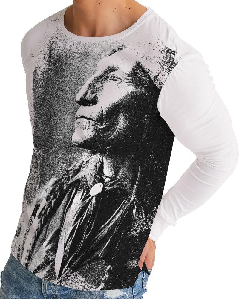 Men's Long Sleeve Tee-Native American-Chief Wolf Robe - Premium  from Elementologie - Just $37.99! Shop now at Elementologie