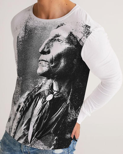 Men's Long Sleeve Tee-Native American-Chief Wolf Robe - Premium  from Elementologie - Just $37.99! Shop now at Elementologie