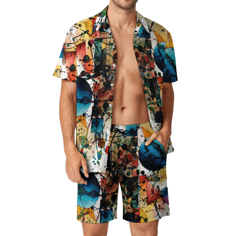 Men's Leisure Beach Suit-Shirt and Shorts - Elementologie