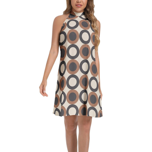 Tie Back Halter Neck Flared Dress - Premium  from Elementologie - Just $89! Shop now at Elementologie