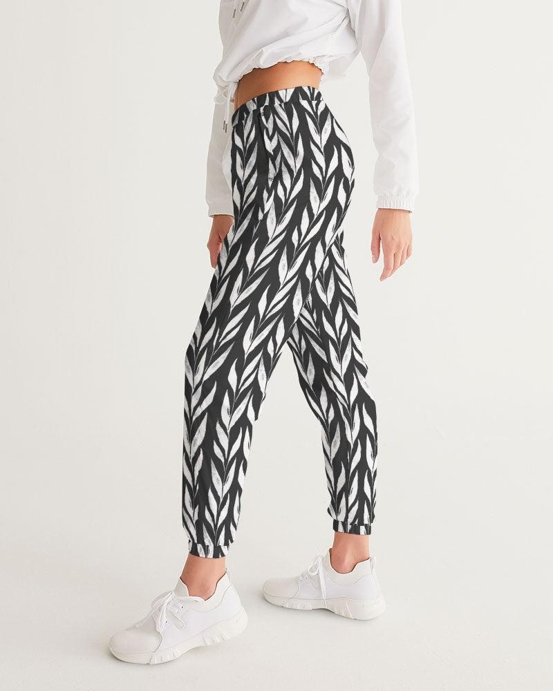 Women's Track Pants-Monochrome leaves - Premium  from Elementologie - Just $54.99! Shop now at Elementologie