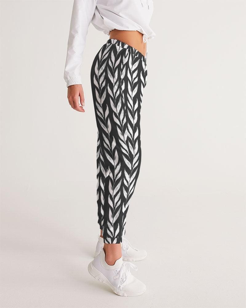 Women's Track Pants-Monochrome leaves - Premium  from Elementologie - Just $54.99! Shop now at Elementologie