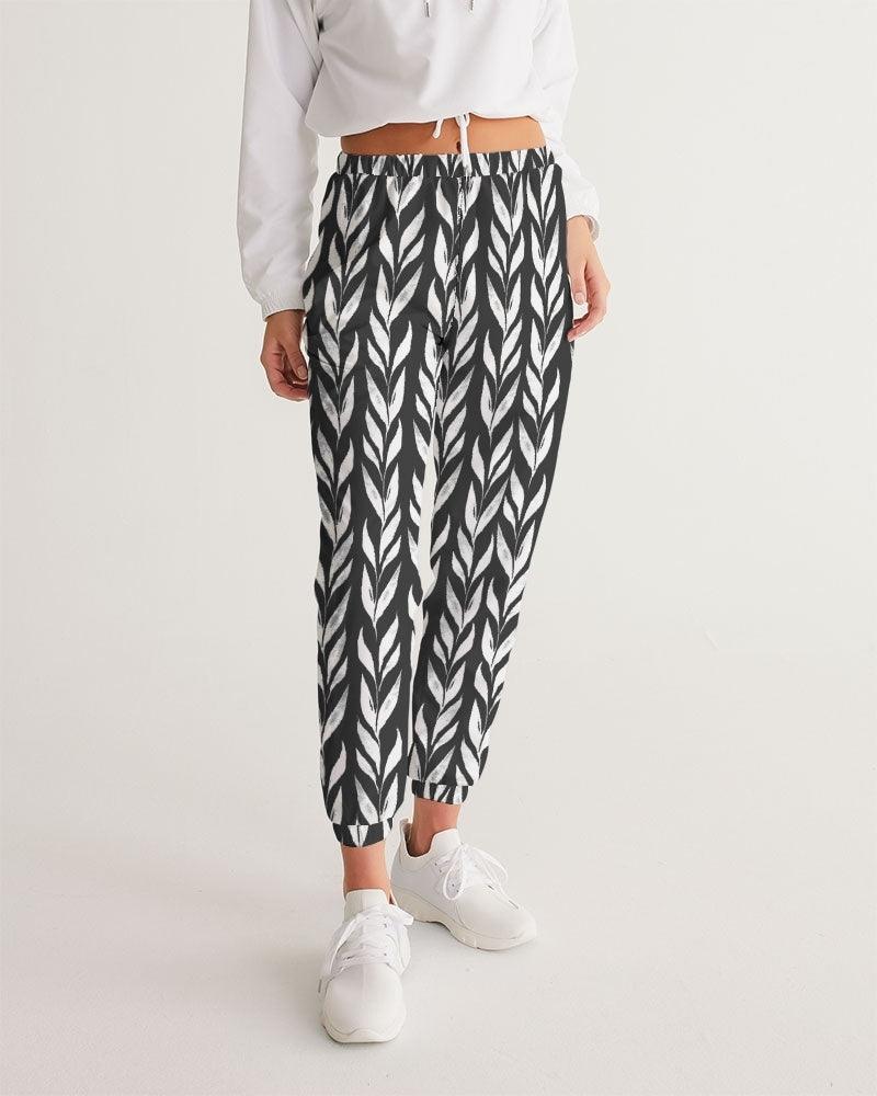 Women's Track Pants-Monochrome leaves - Premium  from Elementologie - Just $54.99! Shop now at Elementologie