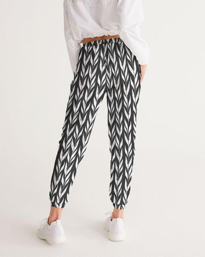 Women's Track Pants-Monochrome leaves - Premium  from Elementologie - Just $54.99! Shop now at Elementologie