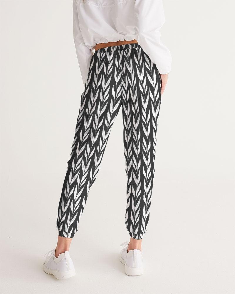 Women's Track Pants-Monochrome leaves - Premium  from Elementologie - Just $54.99! Shop now at Elementologie