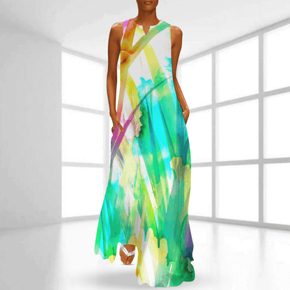 Long Dress-Watercolor - Premium  from Elementologie - Just $34.99! Shop now at Elementologie