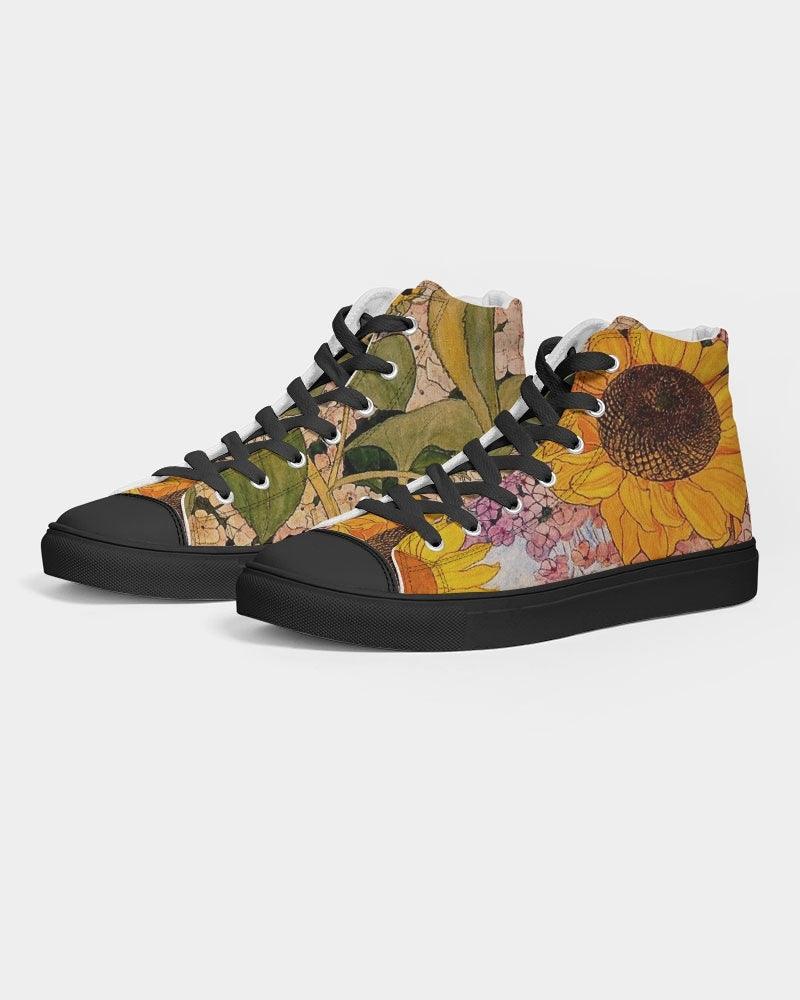 Men's High Top Canvas Shoe-Sunflowers - Premium  from Elementologie - Just $68.99! Shop now at Elementologie