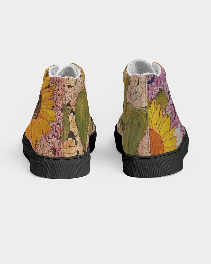 Men's High Top Canvas Shoe-Sunflowers - Premium  from Elementologie - Just $68.99! Shop now at Elementologie