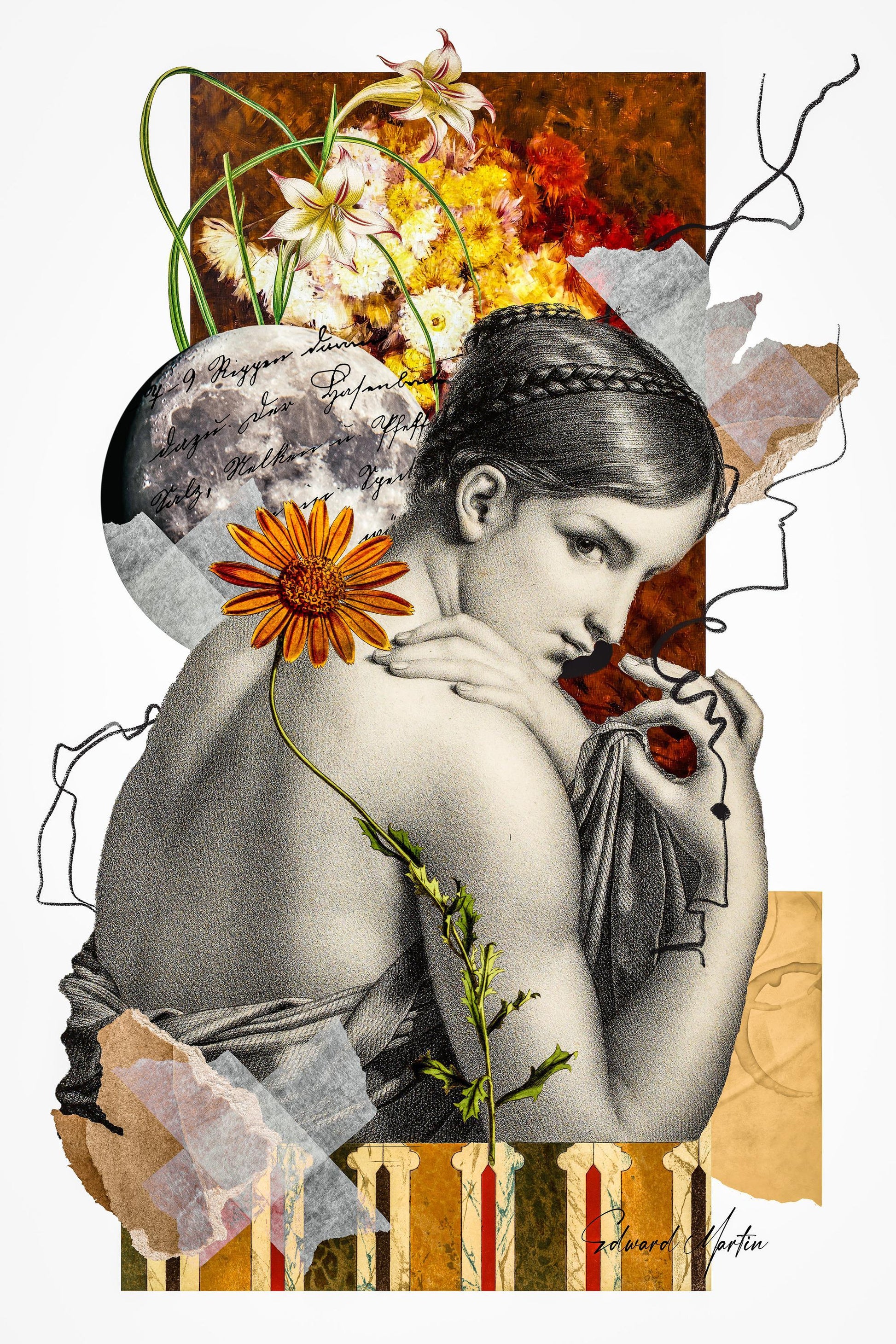 Lunar Thoughts Collage by Edward Martin - Premium  from Elementologie - Just $12.50! Shop now at Elementologie