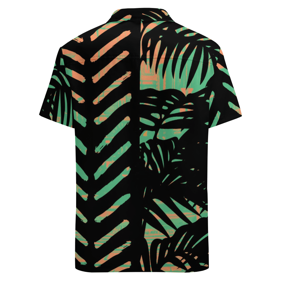 Men's Short Sleeve Shirt-Black Palms - Elementologie