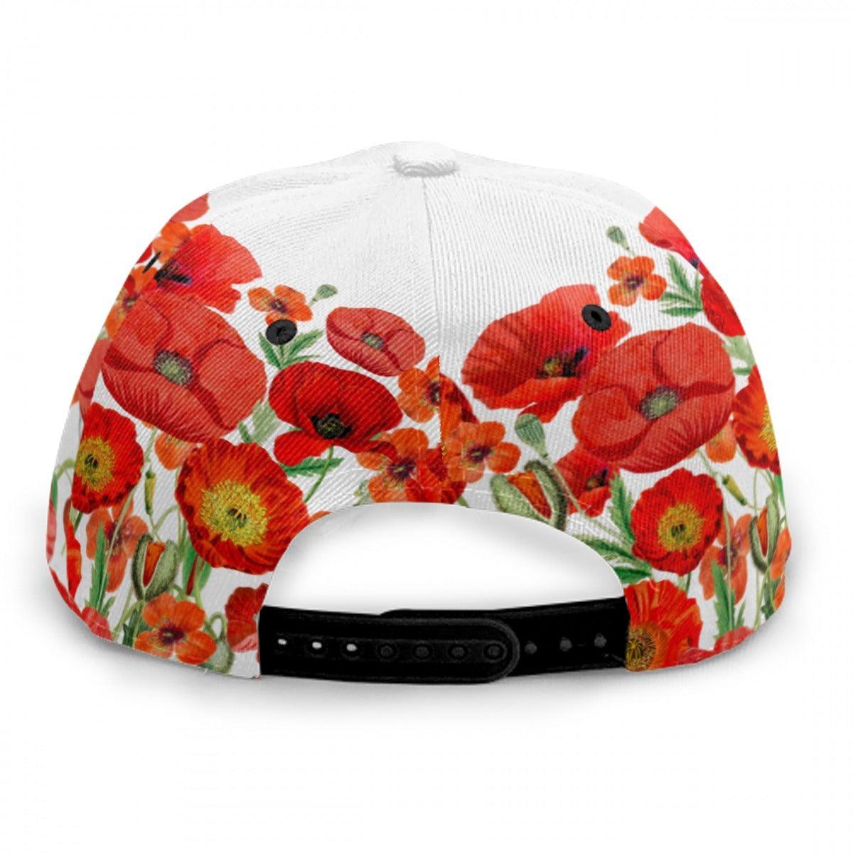Flat Brim Hat- Poppies - Premium  from Elementologie - Just $12.99! Shop now at Elementologie
