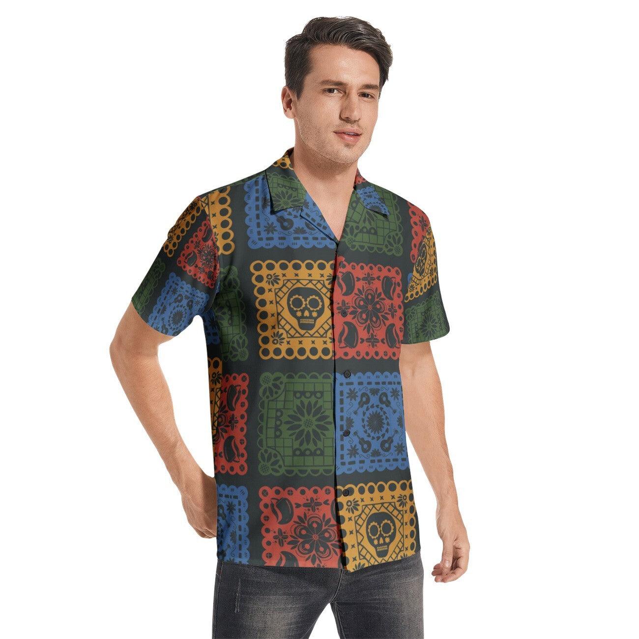 Men's Short Sleeve Shirt-Mexican Print - Elementologie