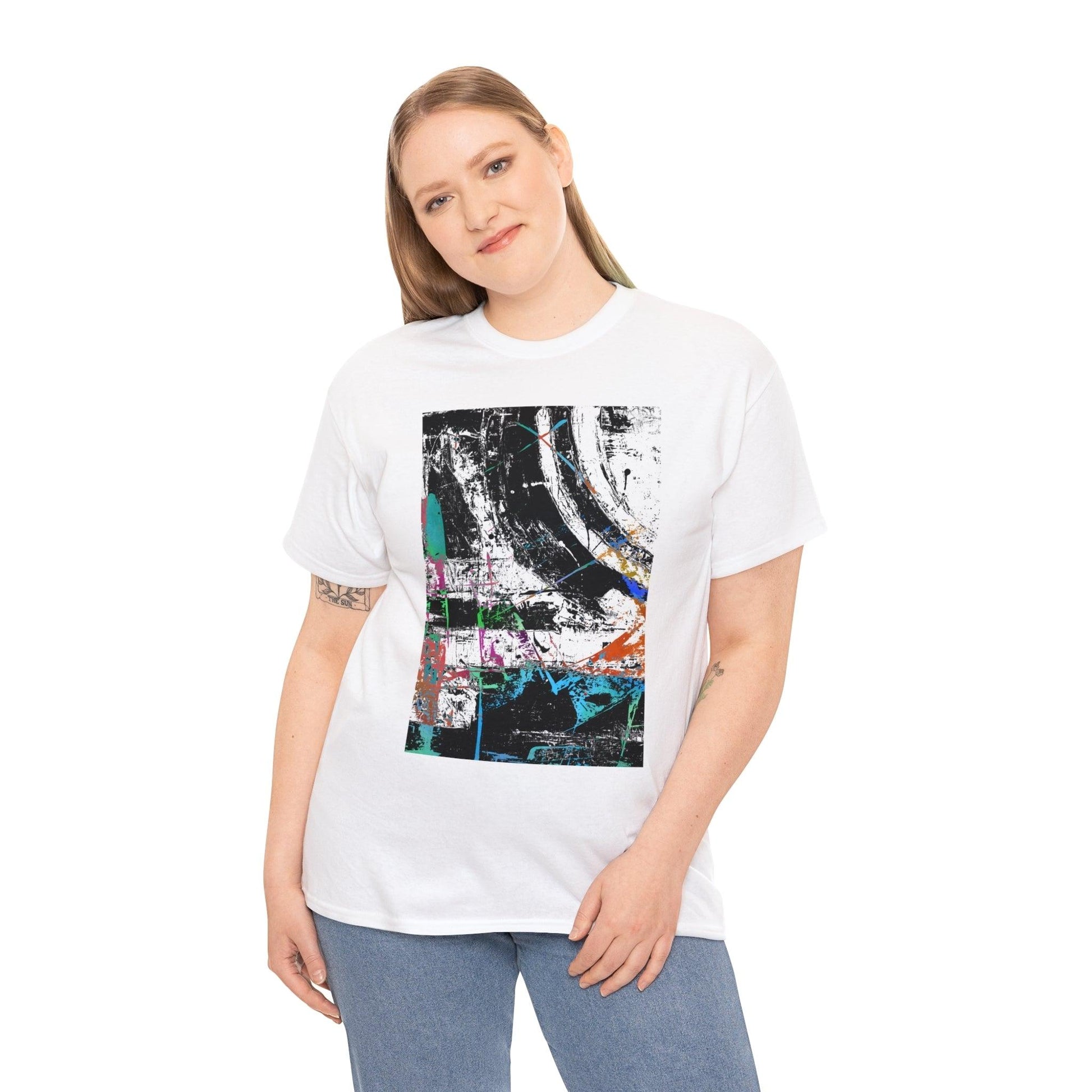 Unisex Heavy Cotton T-Shirt Gildan5000--Abstract Inked No.01 by Edward Martin - Premium  from Elementologie - Just $18.99! Shop now at Elementologie