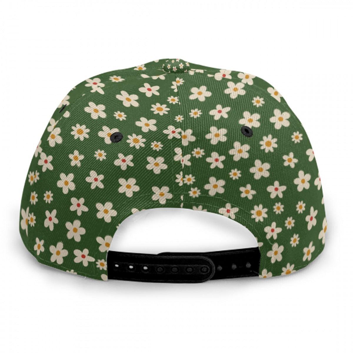 Flat Brim Hat- Mexican Flowers - Premium  from Elementologie - Just $12.99! Shop now at Elementologie