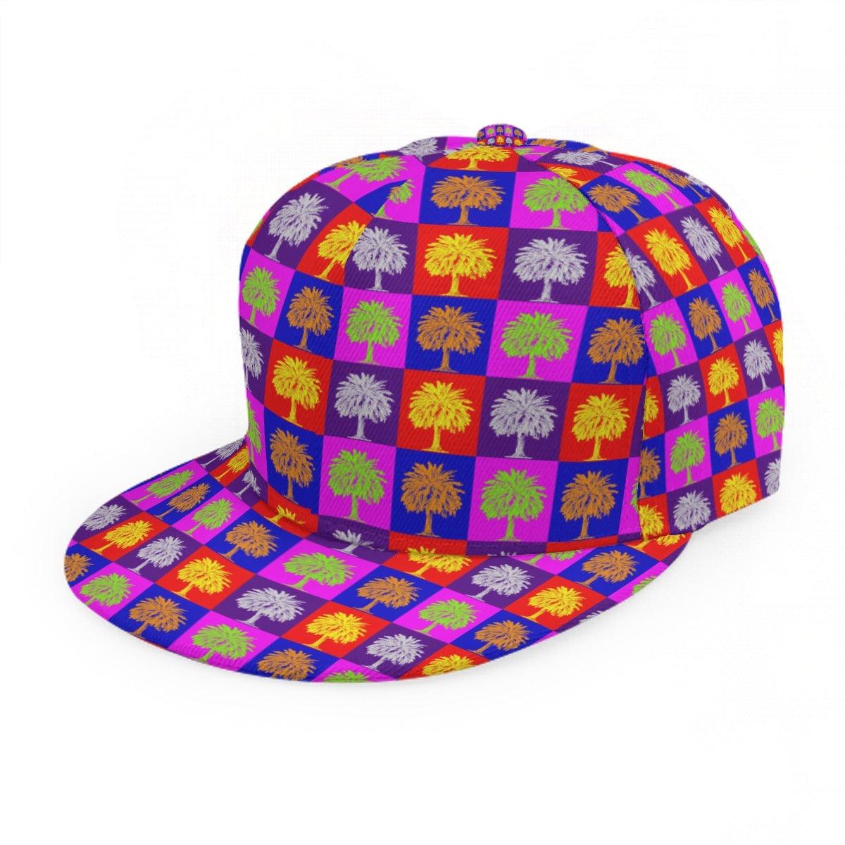 Flat Brim Hat- Mexican PopArt Palms - Premium  from Elementologie - Just $12.99! Shop now at Elementologie