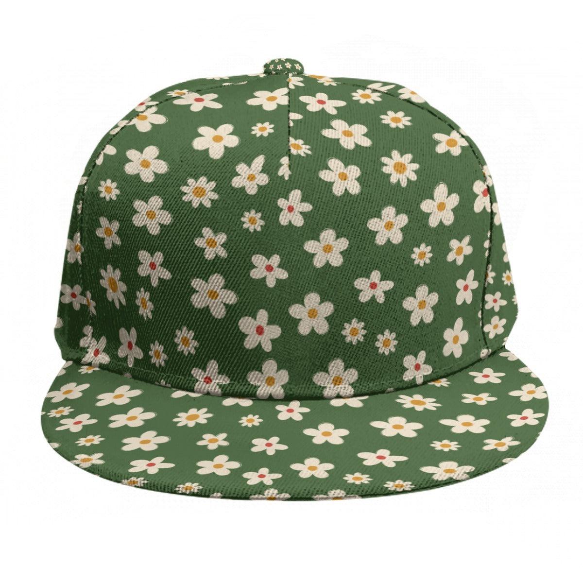 Flat Brim Hat- Mexican Flowers - Premium  from Elementologie - Just $12.99! Shop now at Elementologie