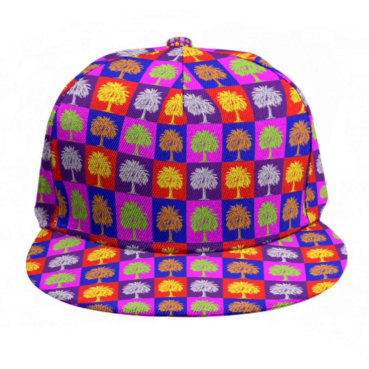 Flat Brim Hat- Mexican PopArt Palms - Premium  from Elementologie - Just $12.99! Shop now at Elementologie