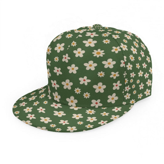 Flat Brim Hat- Mexican Flowers - Premium  from Elementologie - Just $12.99! Shop now at Elementologie