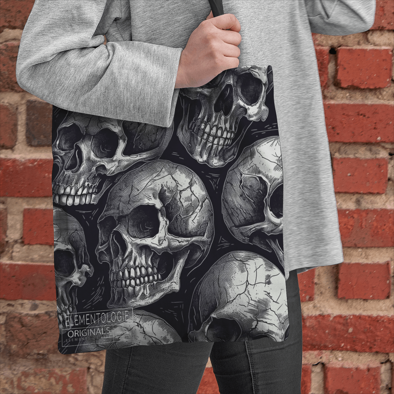 Heavy Duty and Strong Natural Canvas Tote Bag-Skullery No 89 - Premium  from Elementologie - Just $24.99! Shop now at Elementologie