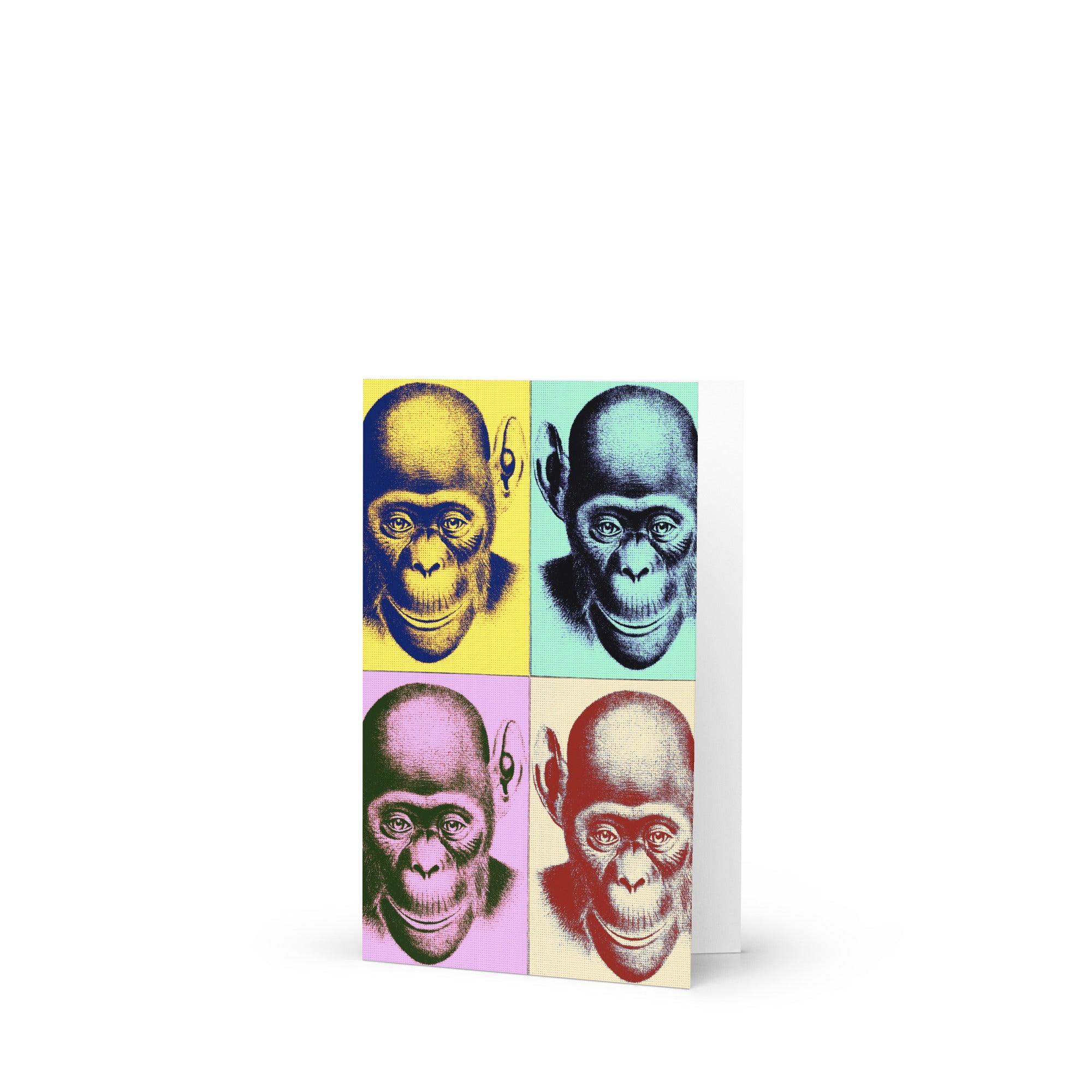 Blank Note Card-Pop Art Chimp - Elementologie