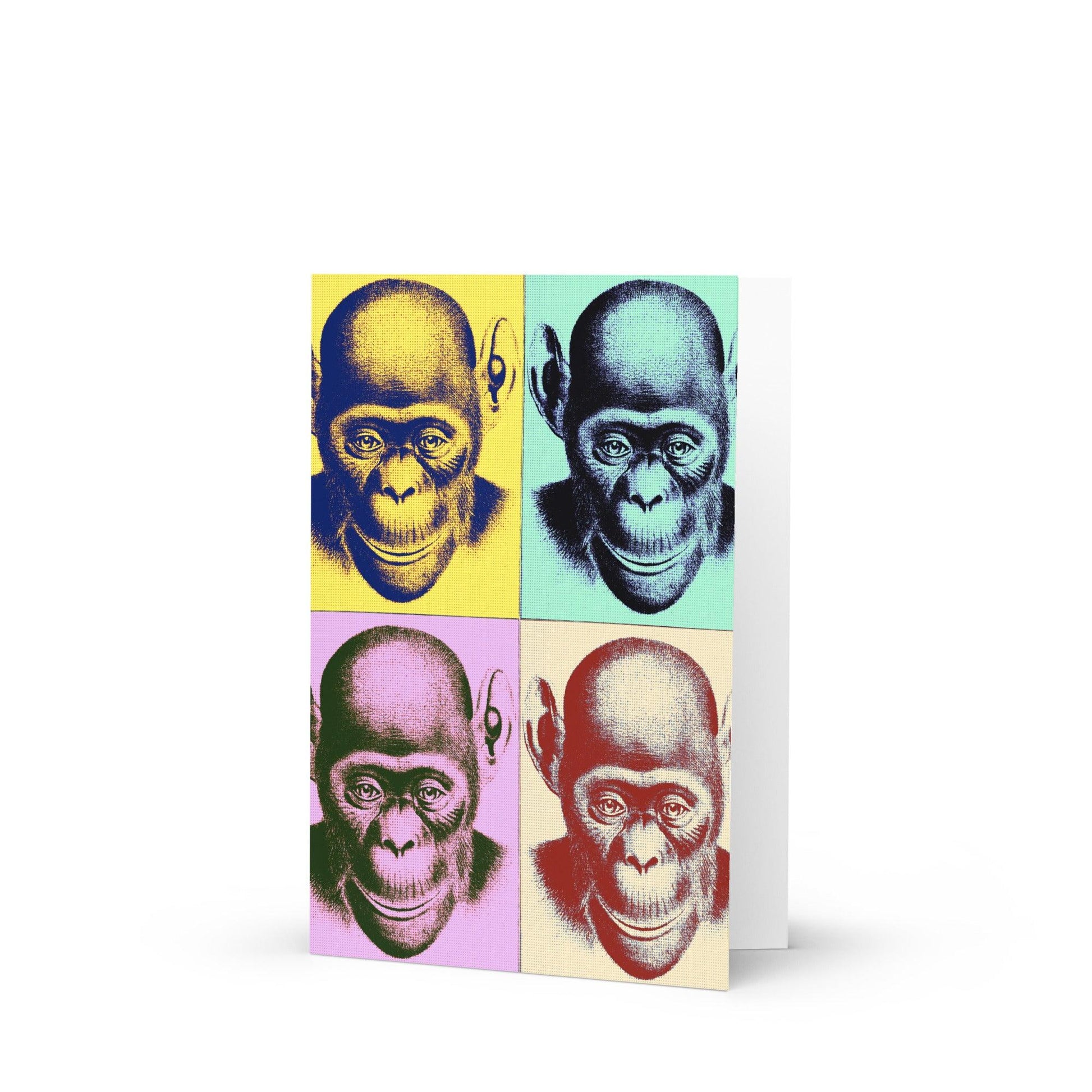 Blank Note Card-Pop Art Chimp - Premium  from Elementologie - Just $3.49! Shop now at Elementologie