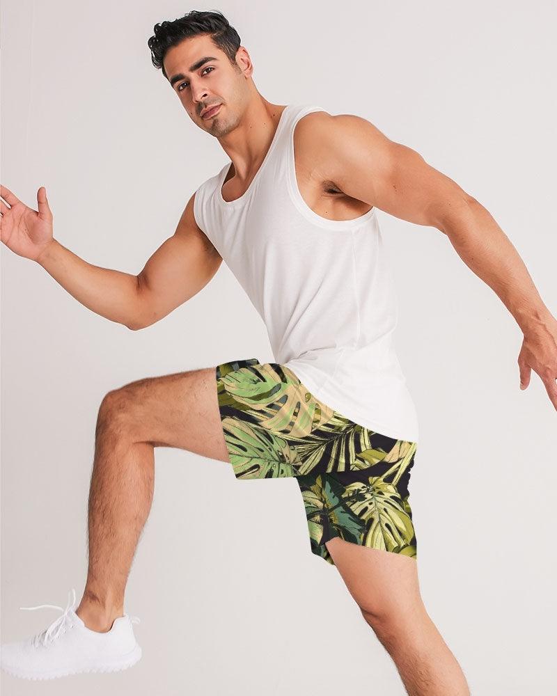 Men's Jogger Shorts-Jungle Monstera - Premium  from Elementologie - Just $38.99! Shop now at Elementologie