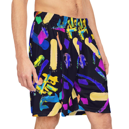 Basketball Shorts-Abstract Paint - Premium  from Elementologie - Just $38.99! Shop now at Elementologie