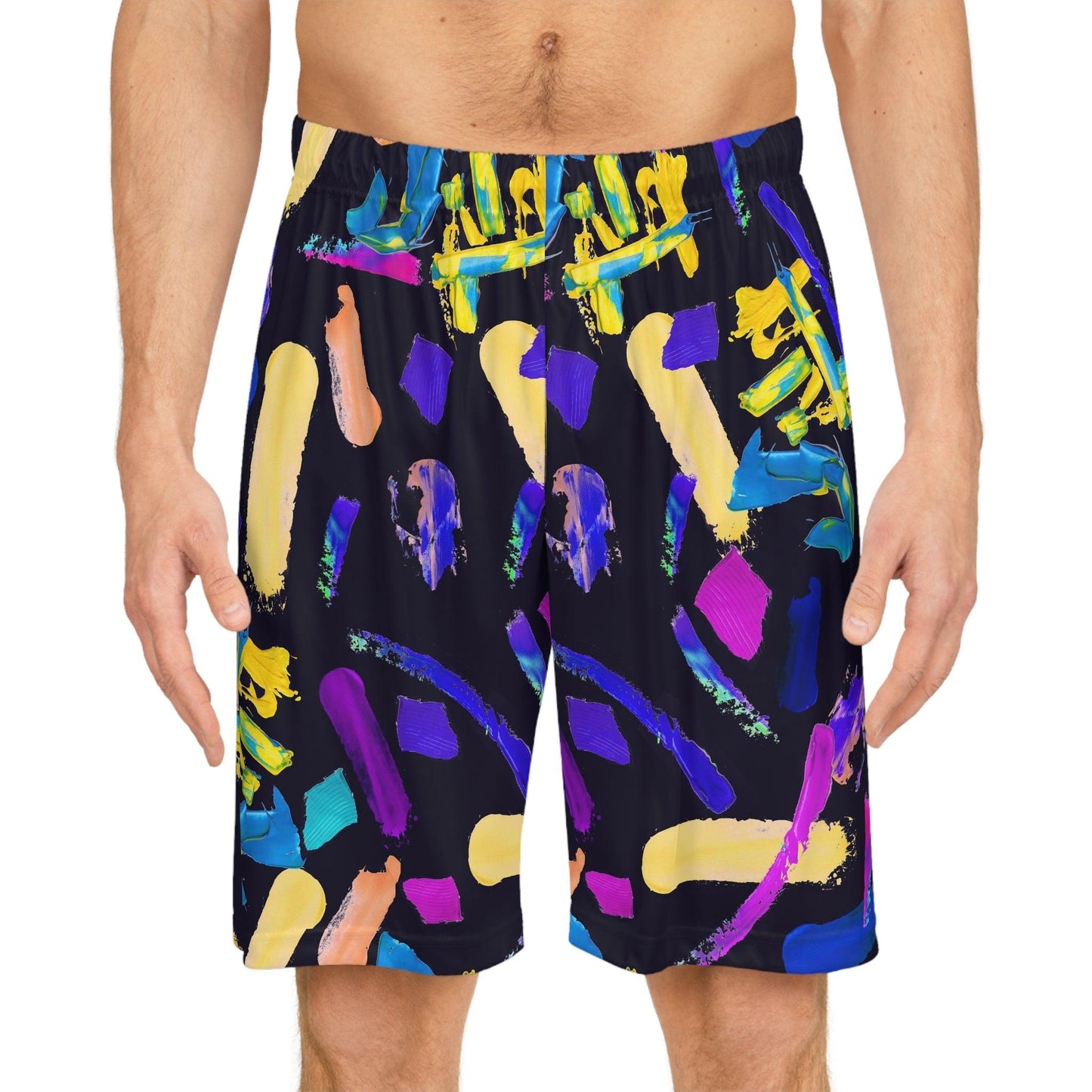 Basketball Shorts-Abstract Paint - Premium  from Elementologie - Just $38.99! Shop now at Elementologie