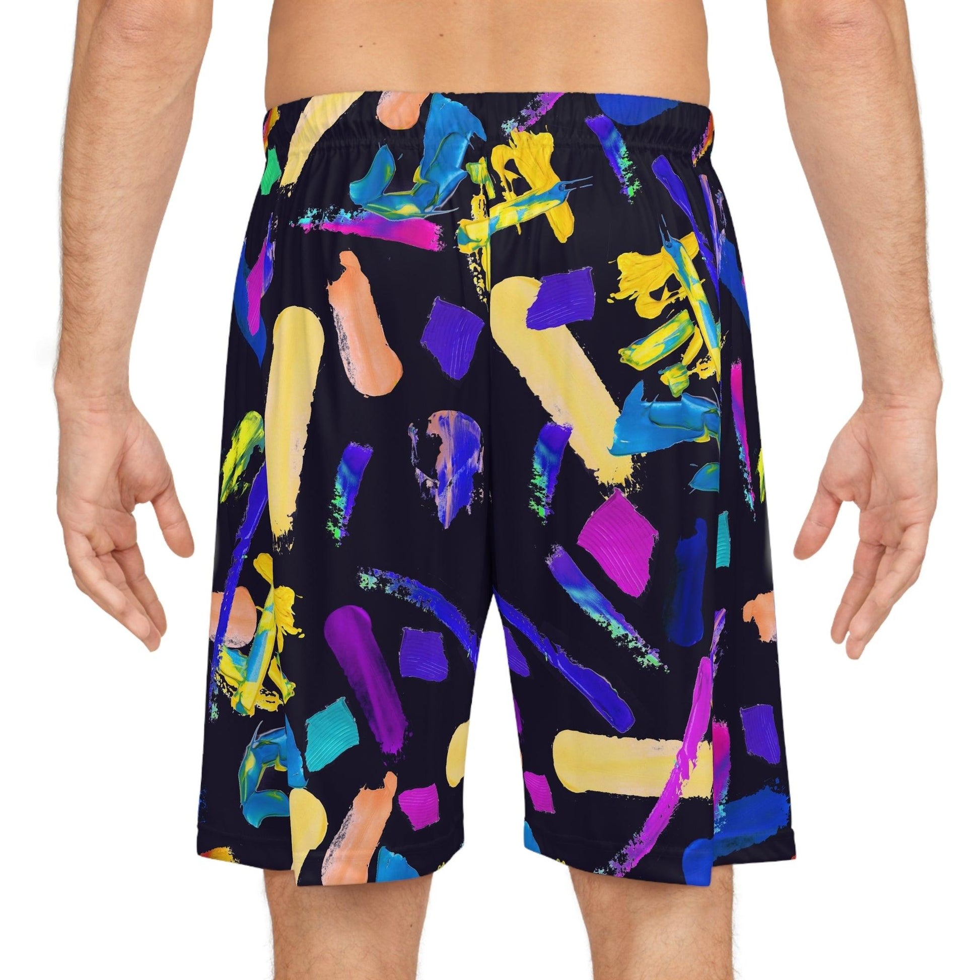 Basketball Shorts-Abstract Paint - Premium  from Elementologie - Just $38.99! Shop now at Elementologie