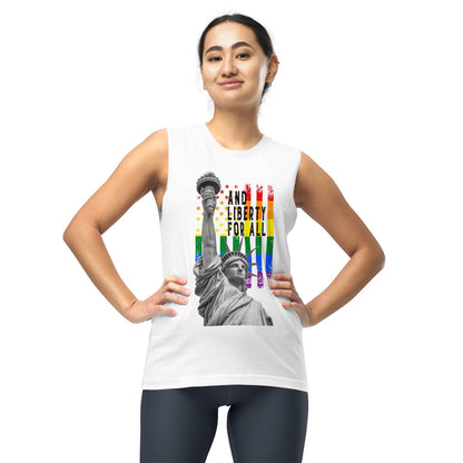Muscle Shirt-LGBTQ+ And Liberty for All - Premium  from Elementologie - Just $28.75! Shop now at Elementologie