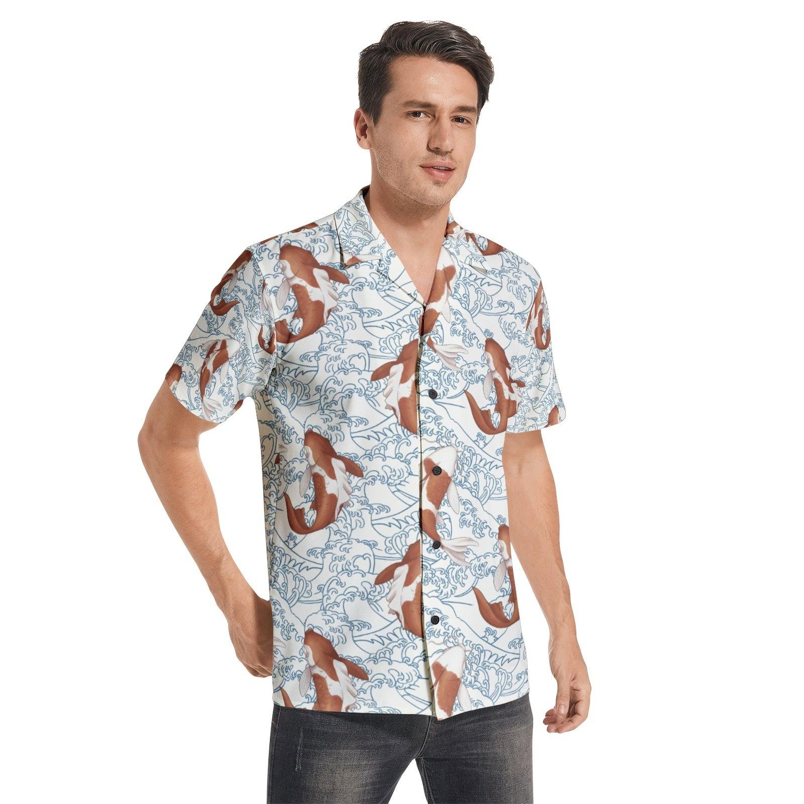 Men's Short Sleeve Shirt-Koi - Premium  from Elementologie - Just $49! Shop now at Elementologie