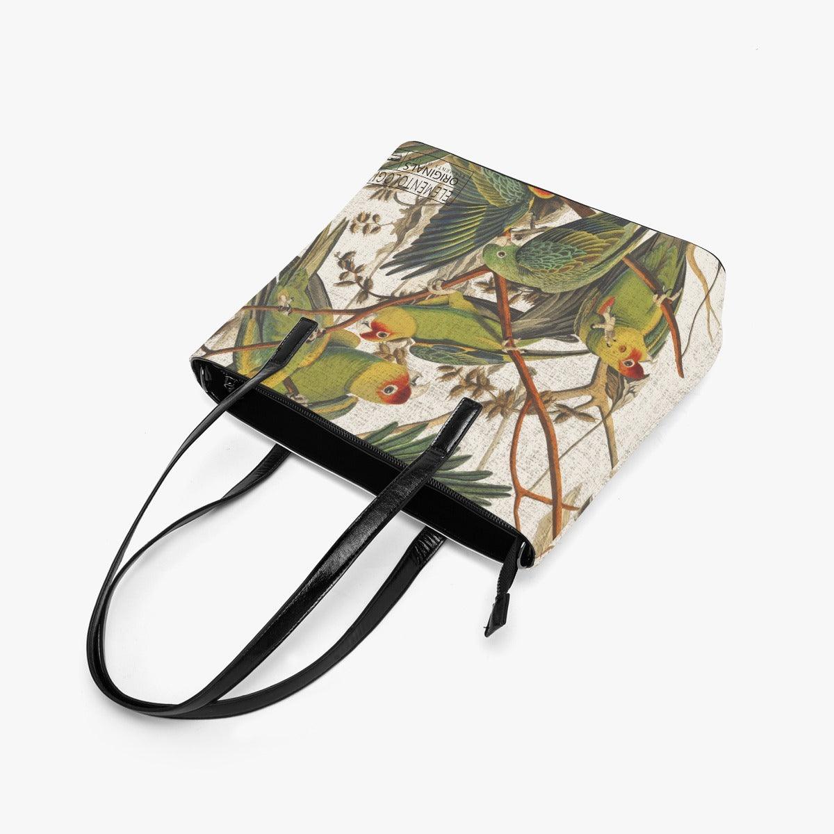 PU Leather Tote Bag-Jungle Parrots - Premium  from Elementologie - Just $64.99! Shop now at Elementologie