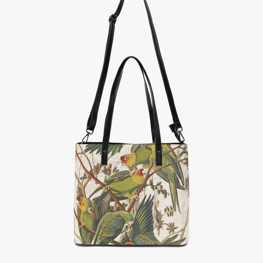 PU Leather Tote Bag-Jungle Parrots - Premium  from Elementologie - Just $64.99! Shop now at Elementologie