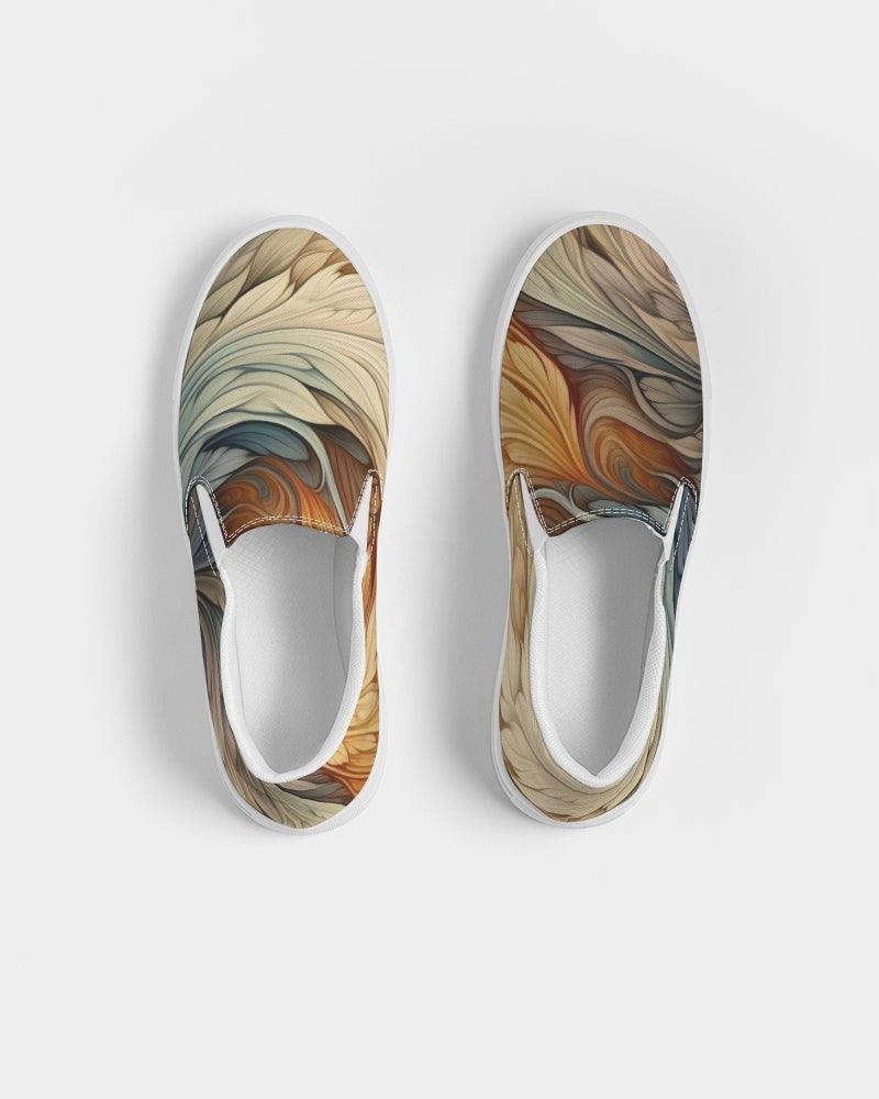 Women's Slip-On Canvas Shoe-Fantastical Feathers No.02 - Elementologie