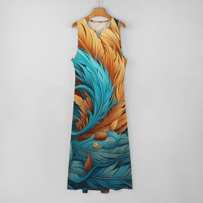 Long Dress-with pockets-Fantastical Feathers No.34 - Premium  from Elementologie - Just $34.99! Shop now at Elementologie