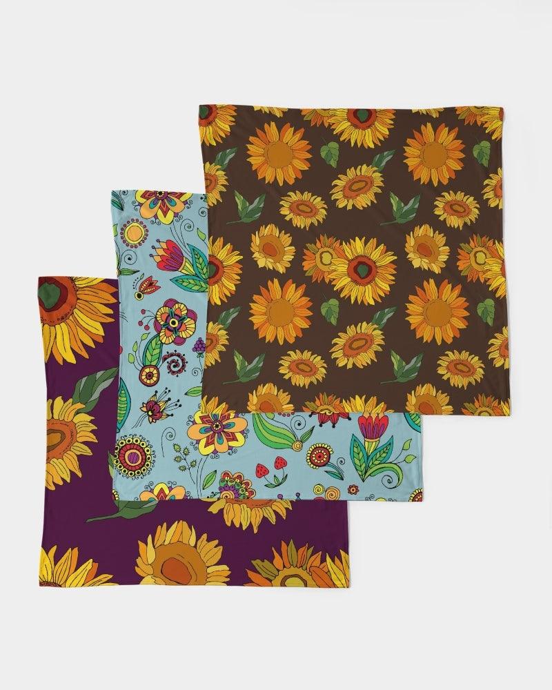 Bandana Set of 3-Sunflowers - Premium  from Elementologie - Just $49.95! Shop now at Elementologie