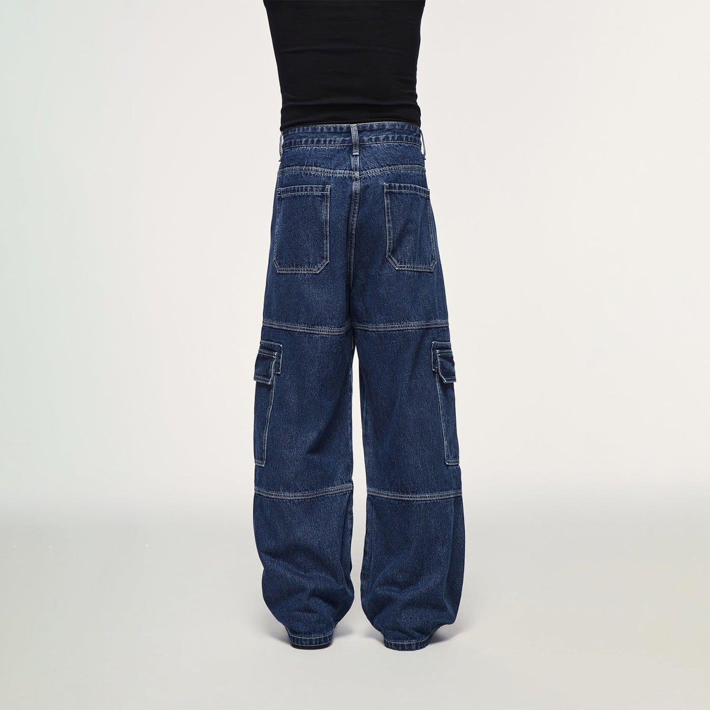 Unisex Pockets Wide-Legged Straight Cut Denim Jeans-Live, Work Create - Premium  from Elementologie - Just $49.99! Shop now at Elementologie