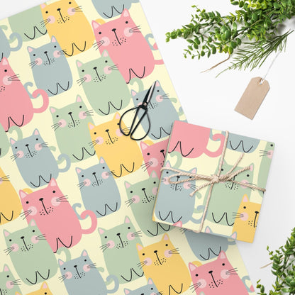 Wrapping Paper -Pastel Cats - Premium  from Elementologie - Just $11.50! Shop now at Elementologie