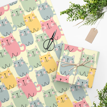 Wrapping Paper -Pastel Cats - Premium  from Elementologie - Just $11.50! Shop now at Elementologie