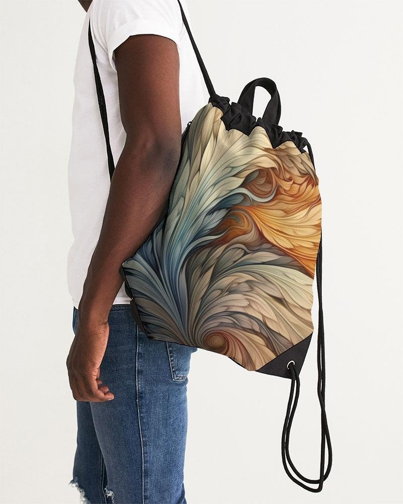 Canvas Drawstring Bag- Fantastical Feathers No.01 - Premium  from Elementologie - Just $39! Shop now at Elementologie