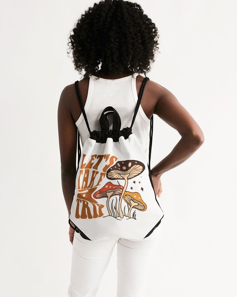 Canvas Drawstring Bag- Lets Take a Trip - Premium  from Elementologie - Just $39! Shop now at Elementologie