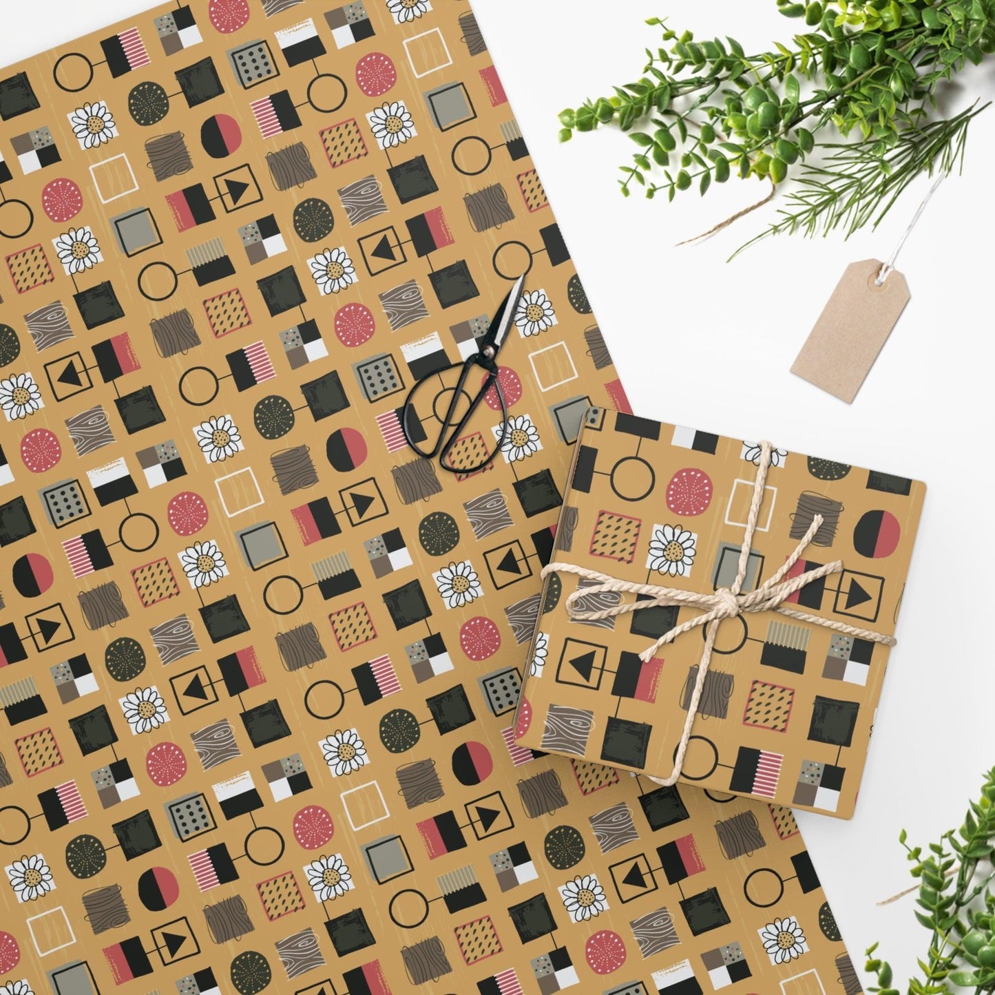 Wrapping Paper -Mid Century-Mellow Yellow - Premium  from Elementologie - Just $11.50! Shop now at Elementologie