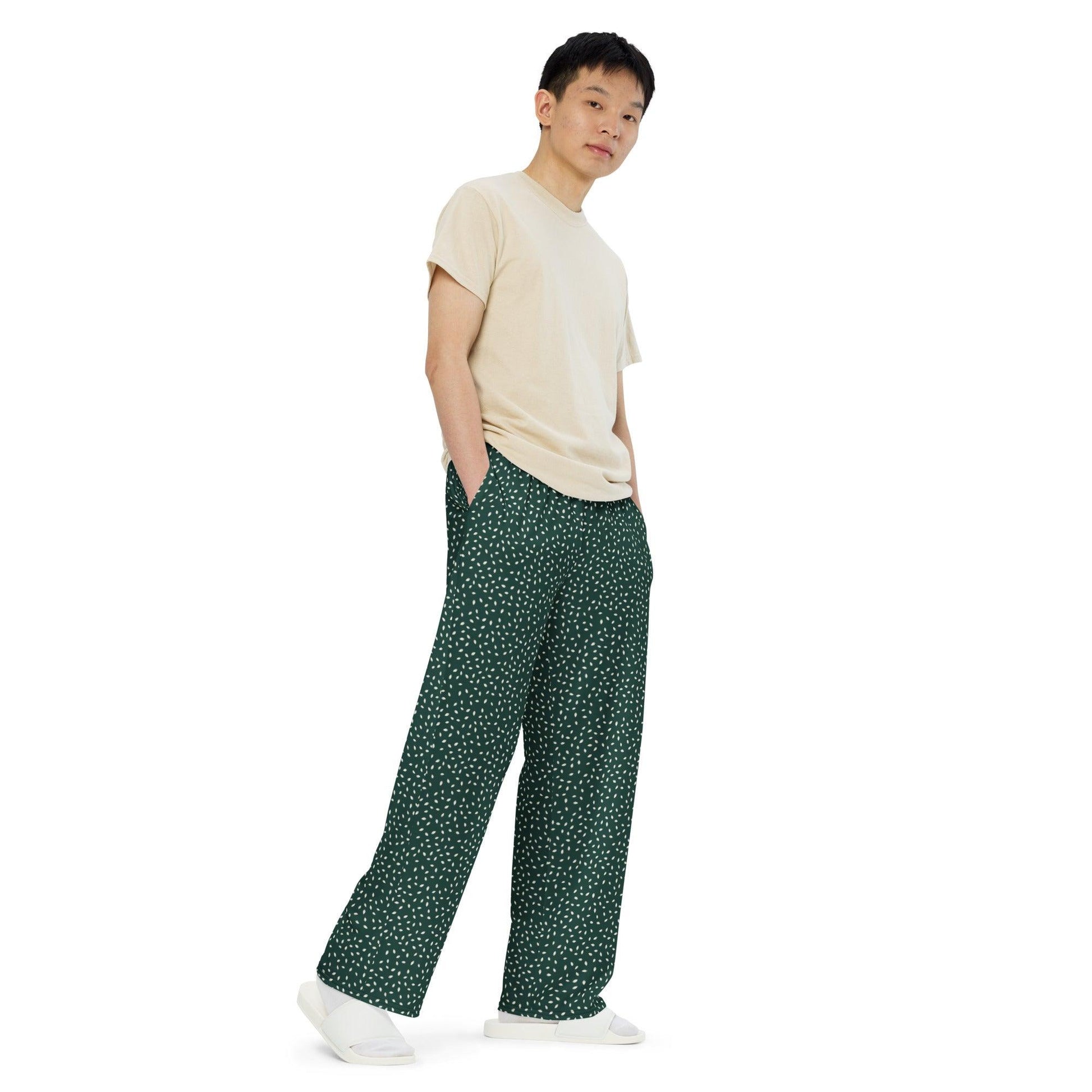 Unisex Wide-Leg Pants-Forest - Premium  from Elementologie - Just $46.95! Shop now at Elementologie