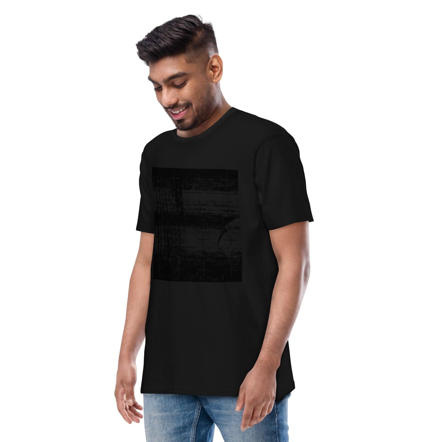 Men’s Premium Heavyweight Tee-Glitch Pattern - Premium  from Elementologie - Just $35.95! Shop now at Elementologie