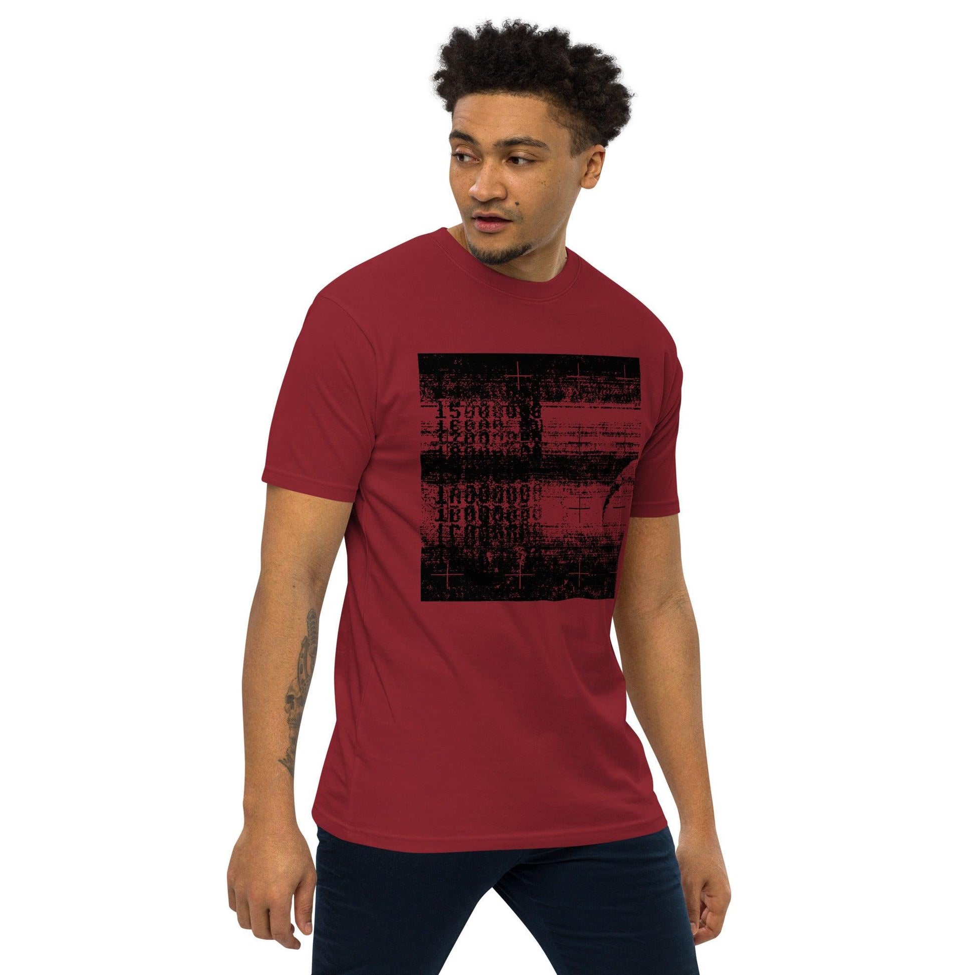 Men’s Premium Heavyweight Tee-Glitch Pattern - Premium  from Elementologie - Just $35.95! Shop now at Elementologie