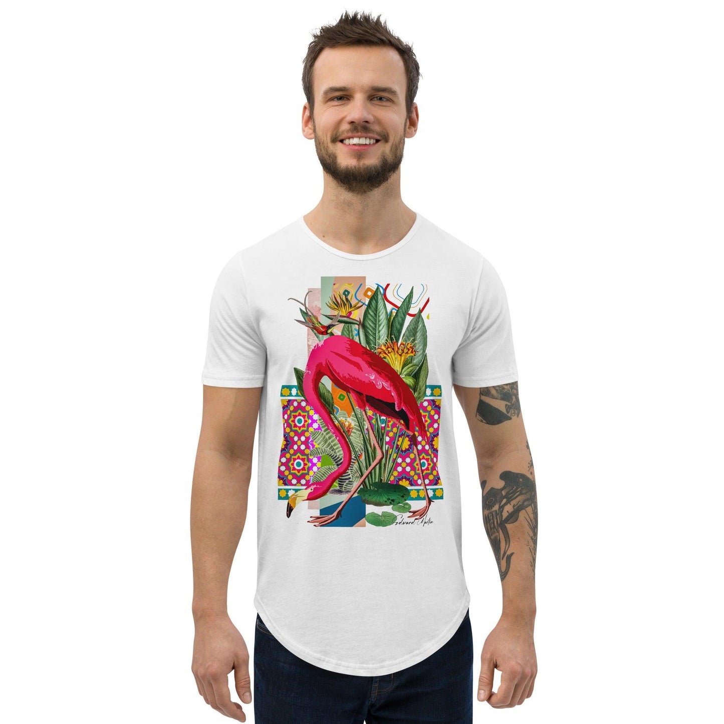 Men's Curved Hem T-Shirt-Tropicana by Edward Martin - Premium  from Elementologie - Just $29.99! Shop now at Elementologie