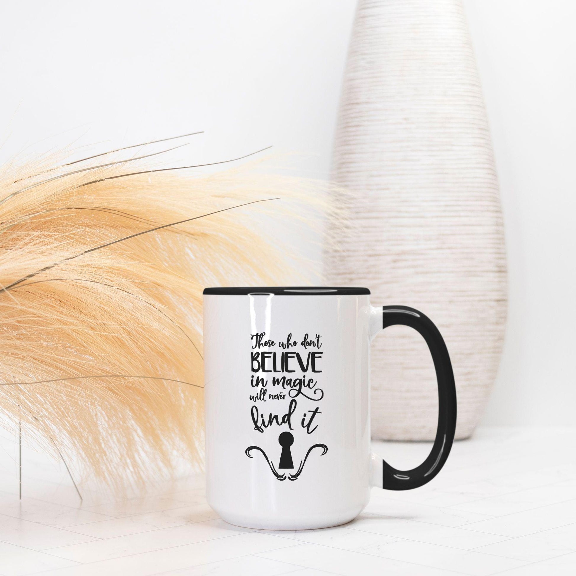 Coffee Mug Deluxe 15oz. (Black + White) - Premium  from Elementologie - Just $18! Shop now at Elementologie