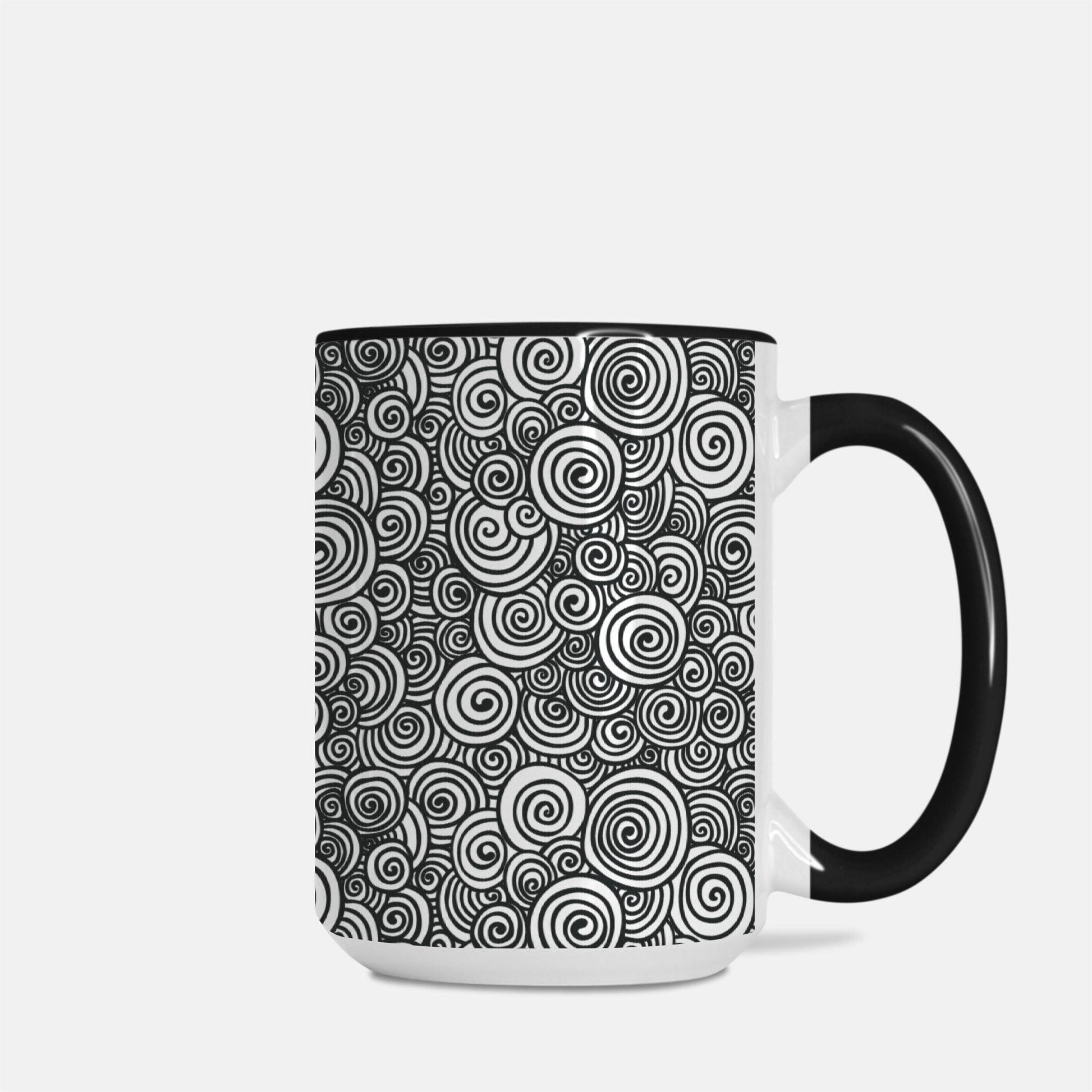 Coffee Mug Deluxe 15oz. Swirls - Premium  from Elementologie - Just $18! Shop now at Elementologie