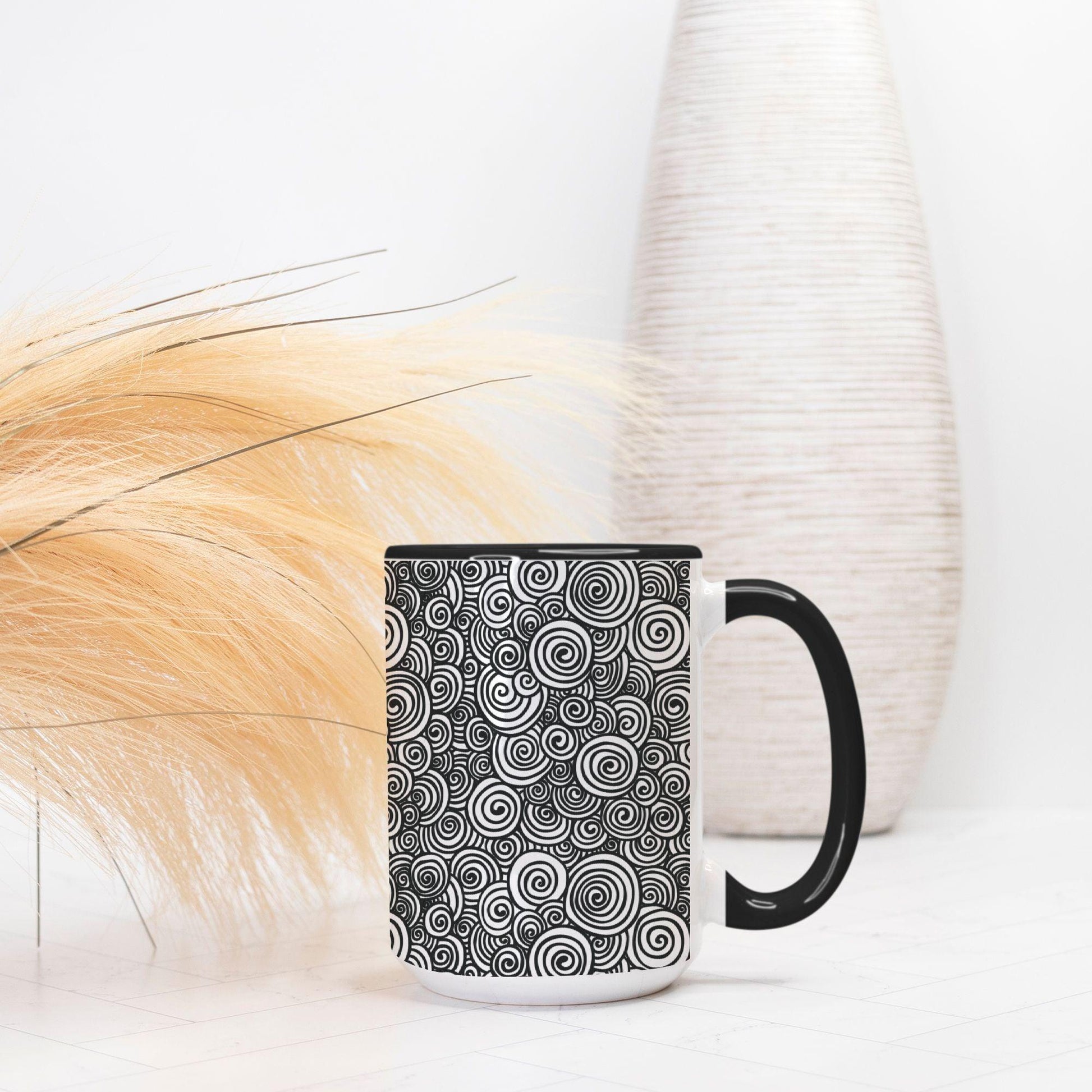 Coffee Mug Deluxe 15oz. Swirls - Premium  from Elementologie - Just $18! Shop now at Elementologie